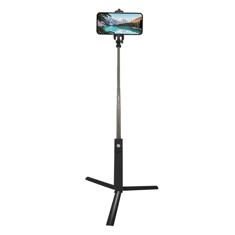 Selfie Stick cu Telecomandă și Trepied 2 în 1, Extensibil 18-81 cm, Negru