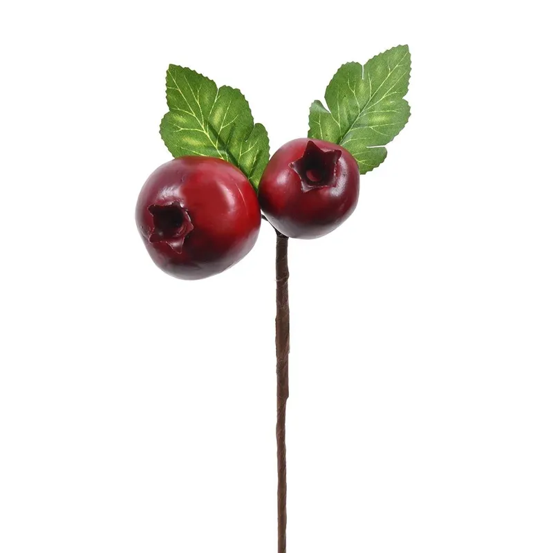 Creangă Decorativă de Crăciun cu Rodii Roșii, 33cm