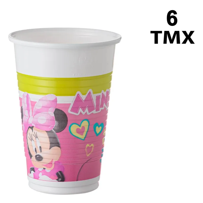 Pahare de unică folosință pentru petrecere, 6 buc, 200 ml, Roz