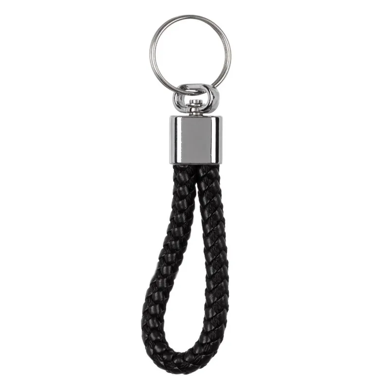 Breloc pentru bărbați, din piele ecologică PU, negru, 10 cm