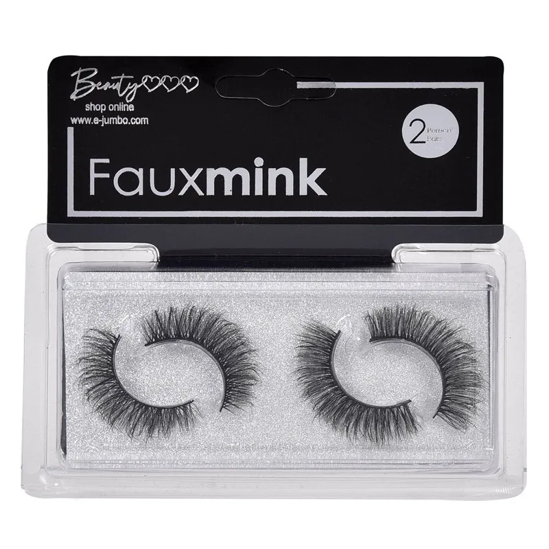 Gene False 3D Faux Mink, 2 perechi, Negru