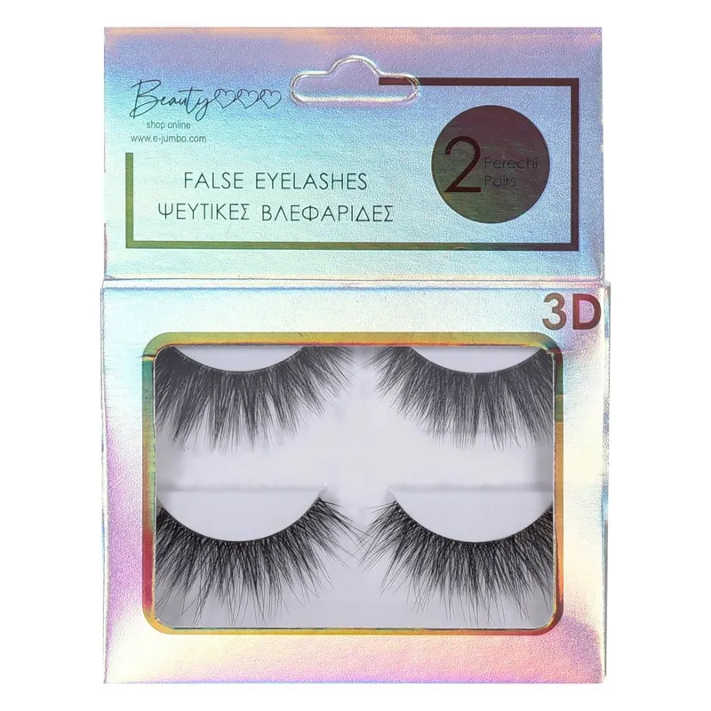 Ochi false 3D naturale negri - Set de 2 perechi