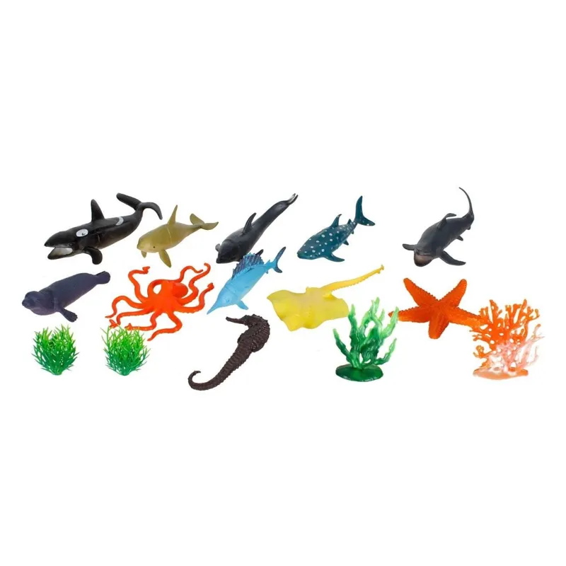 Set Animale Marine din Plastic - 15 Bucăți Multicolor