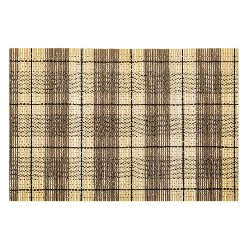 Suport Farfurii Bambus Taupe Carouri 45x30cm - Ecologic și Rezistent