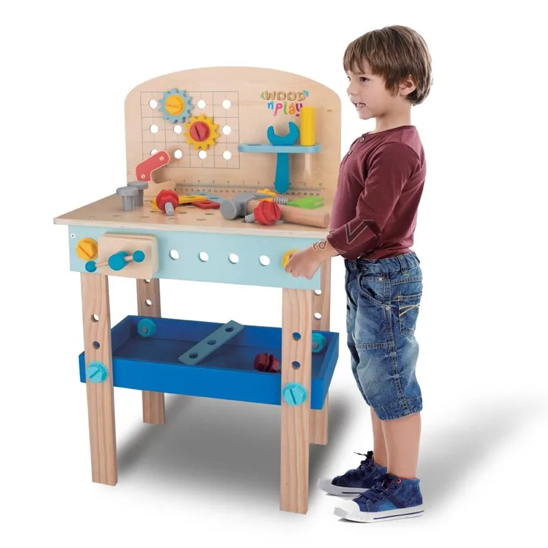 Banc de Lucru din Lemn cu Accesorii, 50 piese, Multicolor, 40x24.5x64.5cm