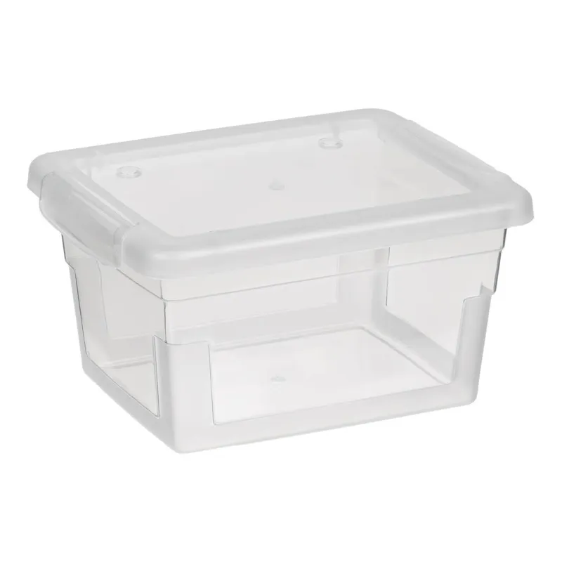 Cutie de Depozitare din Plastic Transparent cu Capac, 0.63L