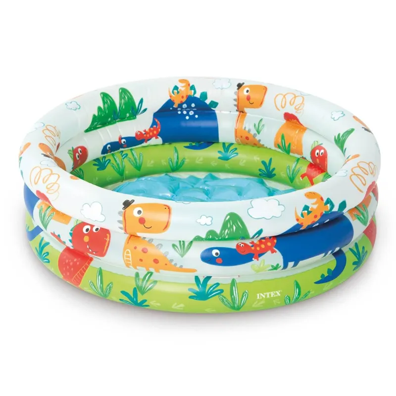 Piscina gonflabila pentru copii cu model dinozauri, Ø61x22cm, multicolor – poza 3