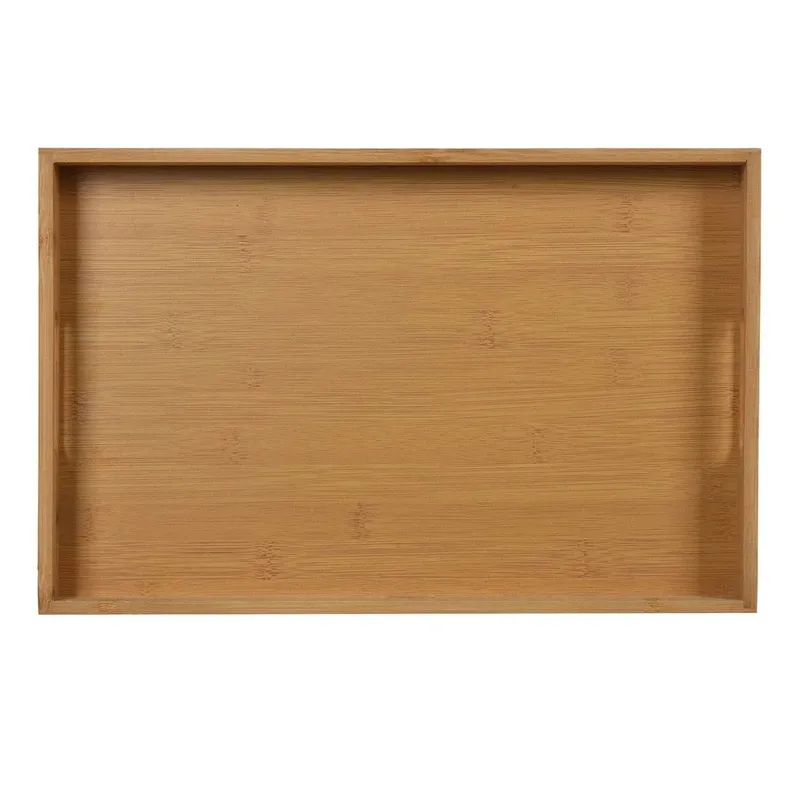 Tavă de servit dreptunghiulară din melamină și bambus, 38x25x4 cm