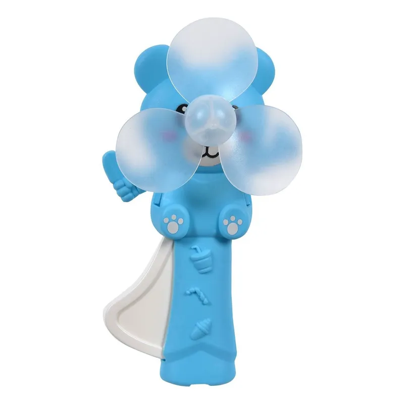 Ventilator portabil pentru copii cu model ursuleț, albastru, 14 cm