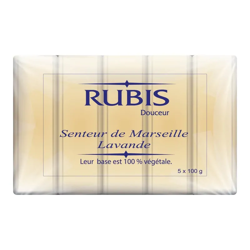 Săpun solid de Marsilia cu aromă de lavandă, 5 bucăți, 100g fiecare