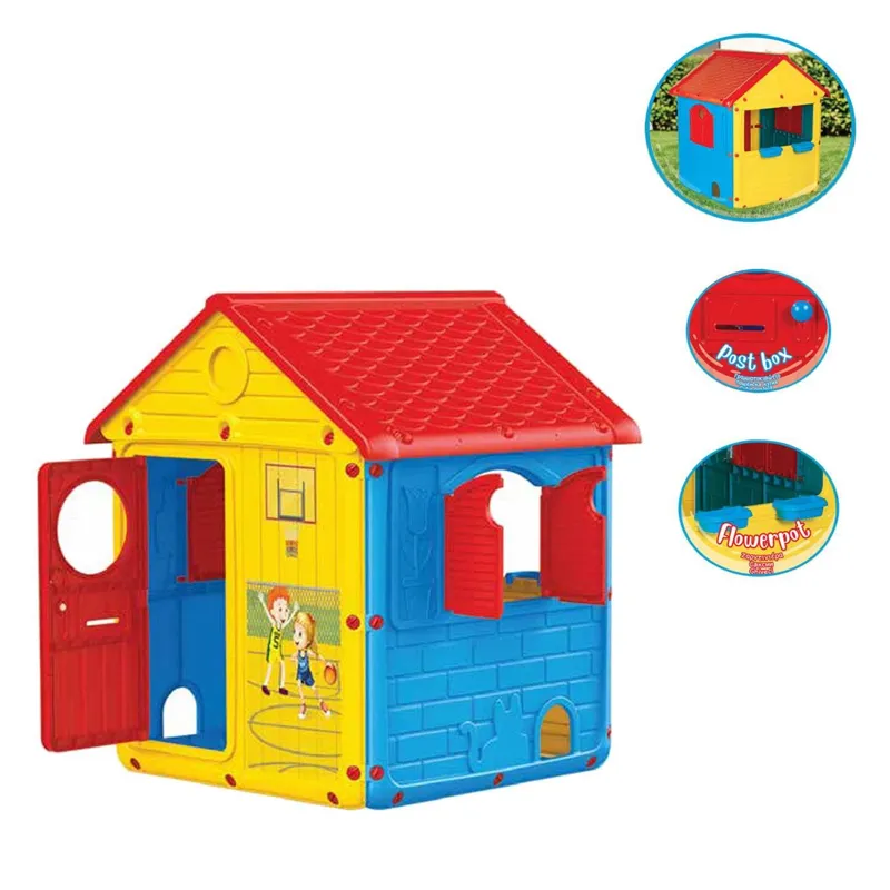 Casa de joaca pentru copii, Multicolora, cu sonerie, 125x100x104cm