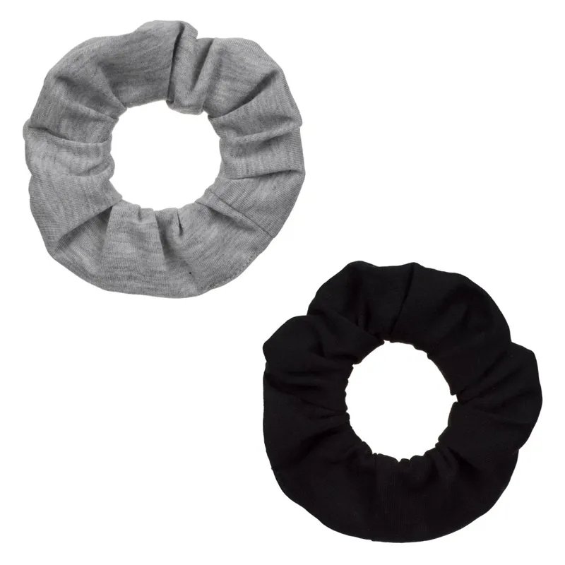 Set 2 Elastice de Păr Textile, Negru și Gri Melanj
