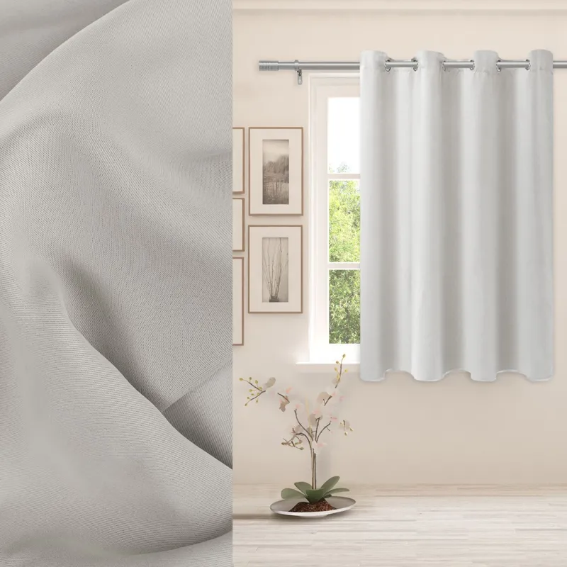 Draperie decorativă cu inele, Ecru, 140x140 cm