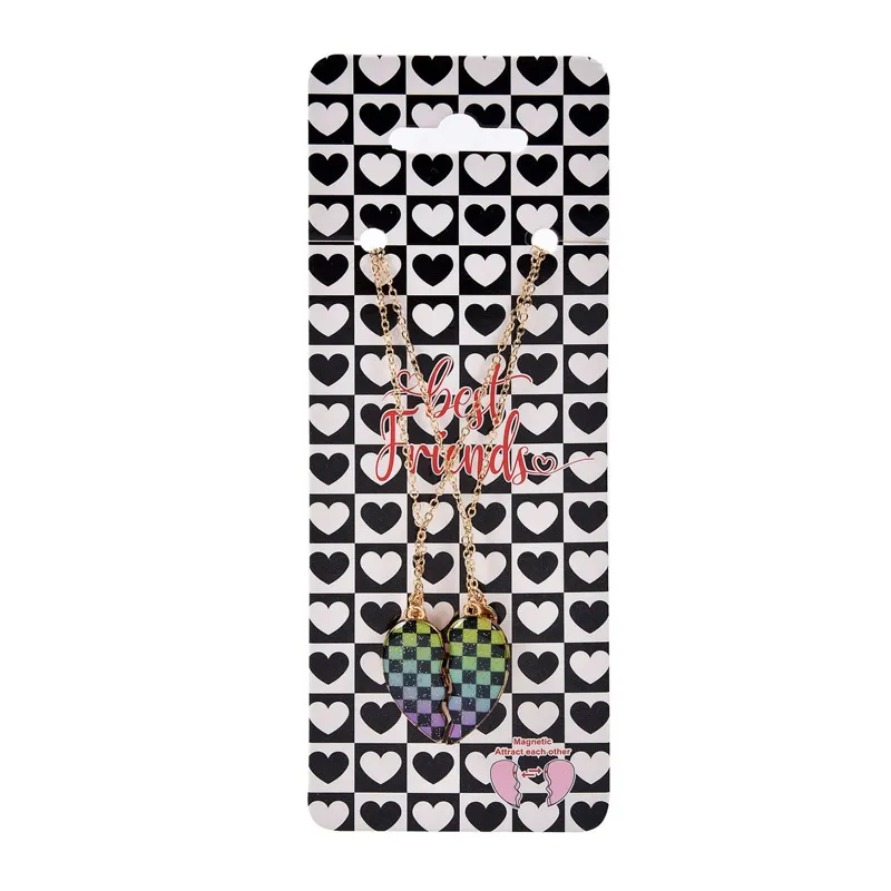 Set Coliere Inimă Glitter Best Friends Forever pentru Copii - 2 bucăți – poza 4
