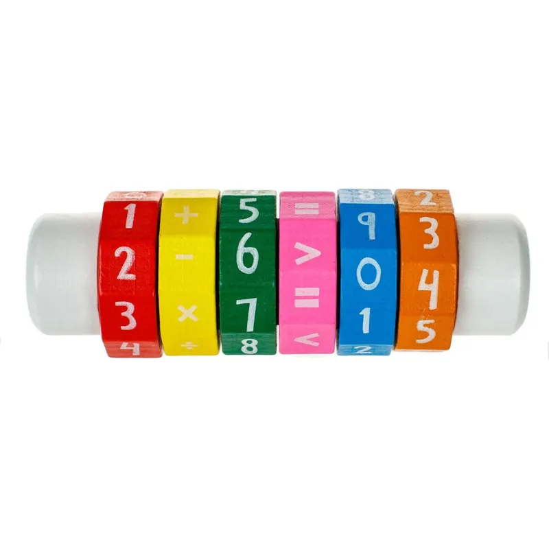 Calculator educațional din lemn pentru copii, jucărie matematică naturală