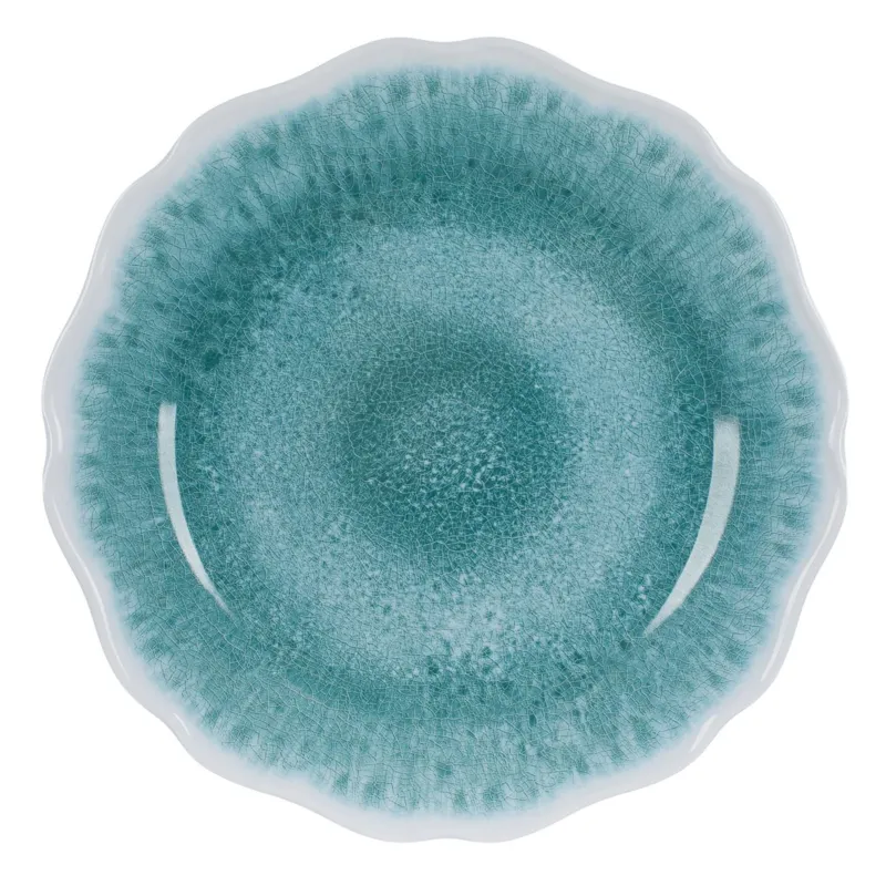 Farfurie din Melamină, Rotundă, Model Scallop, 27.5cm, Turcoaz