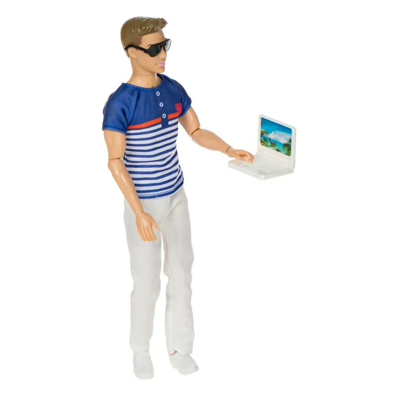 Păpușa Manechin Bărbat cu Cămașă și Laptop - 30cm