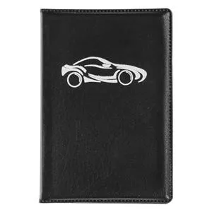 Husă neagră pentru permis de conducere și carduri, 7.5x11 cm