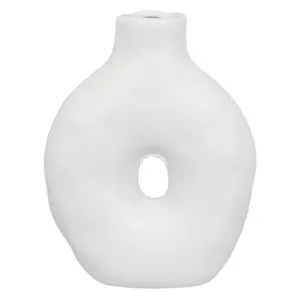 Vază Decorativă Ceramică Albă cu Design Modern
