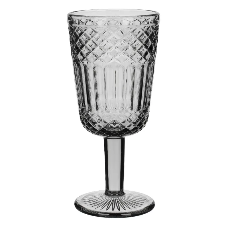 Pahare elegante din sticlă cu picior și design geometric