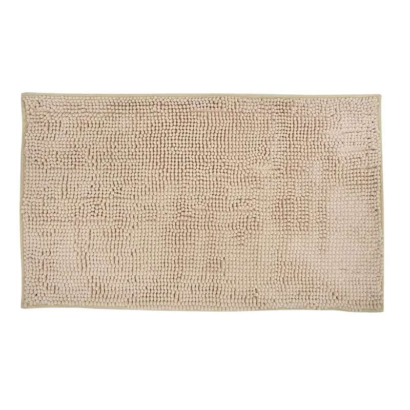 Covoras de baie ecru, Microfibra, 75x45 cm, Antiderapant