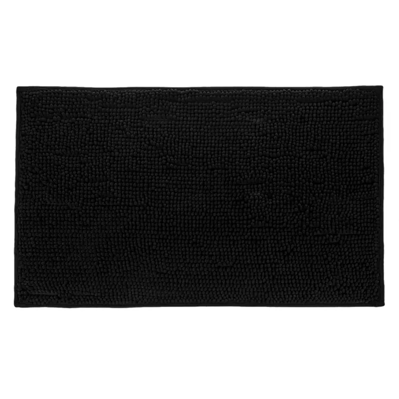 Covoraș de baie negru reliefat din microfibre, 75x45 cm, antiderapant