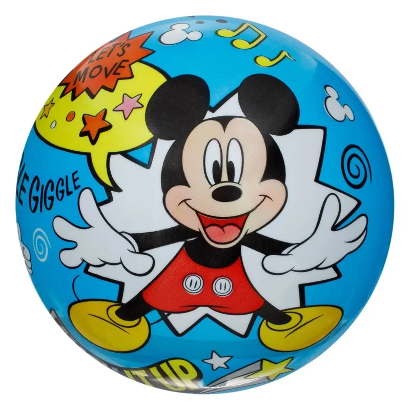 Minge de plaja din plastic cu model Mickey Mouse, 14 cm, Albastra