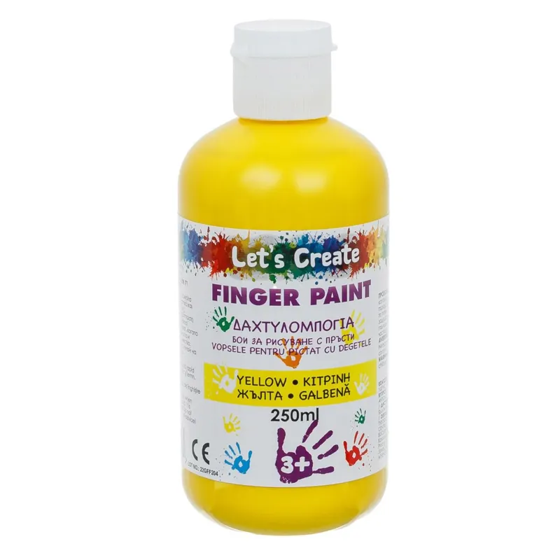 Acuarela pentru Pictura cu Degetele, Galben, 250ml, în Sticlă