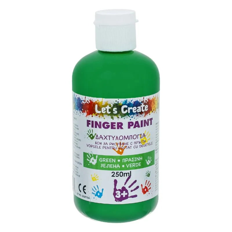 Acuarela pentru pictura cu degetele, verde, 250ml, pentru copii 3+