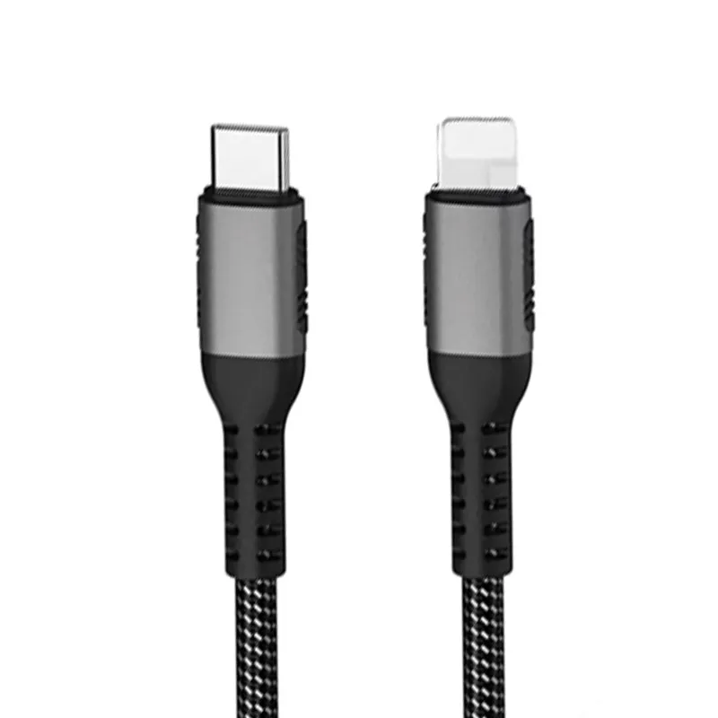 Cablu de încărcare rapidă USB-C la Lightning, 1.5m, Negru, Nailon