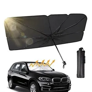 Umbrelă solară pentru parbriz auto cu husă