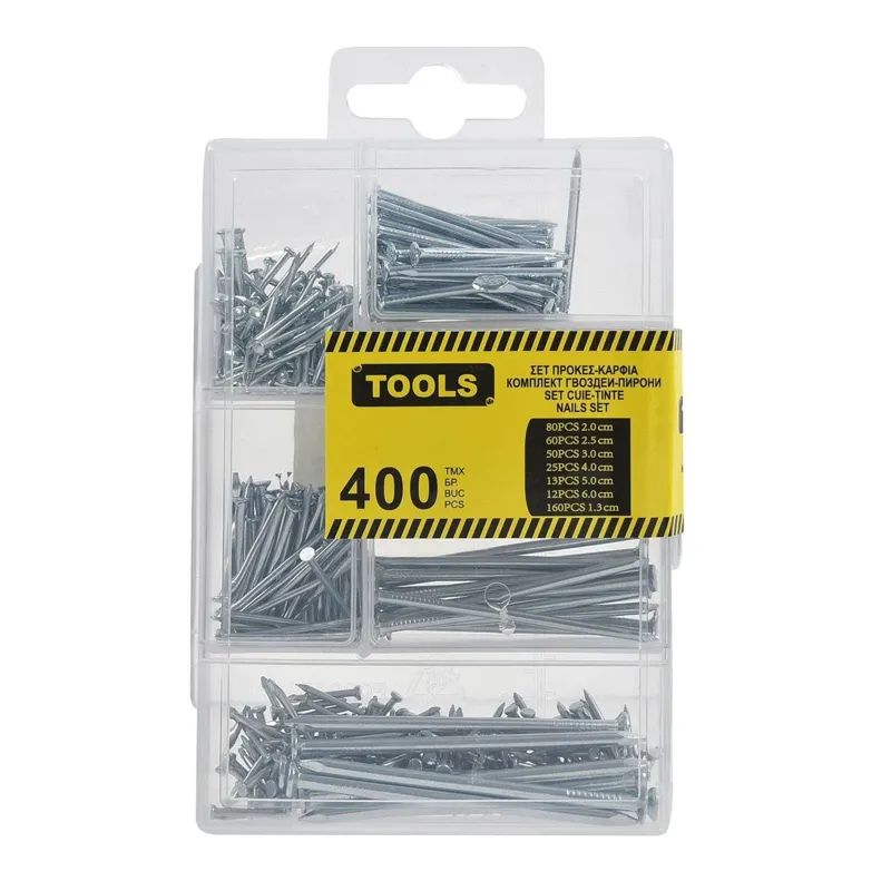 Set Cuie Diverse Dimensiuni, 400 buc, Argintiu