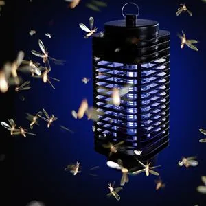 Lampă Capcană Electrică pentru Insecte, 6W, Bec UV, Neagră, 11x25cm