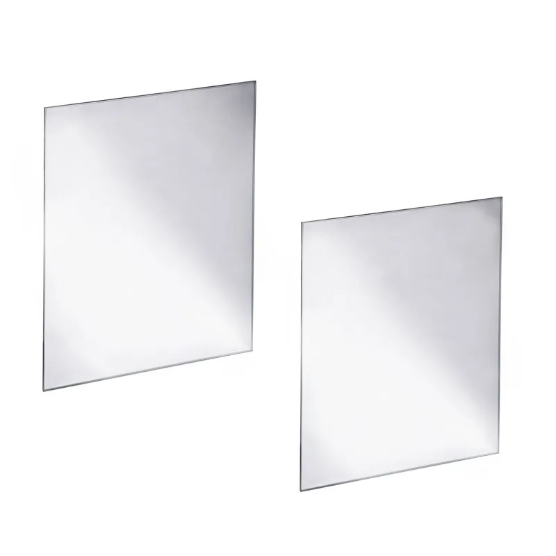 Oglinzi decorative dreptunghiulare, set de 2 bucăți, 21x30 cm, argintiu