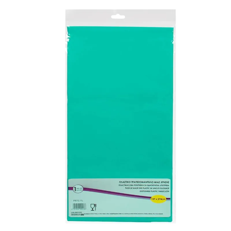 Față de masă din plastic verde smarald 137x274 cm