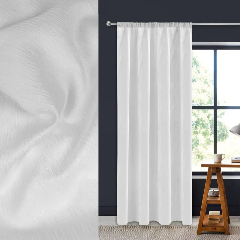 Perdea decorativă ecru cu model jacquard, 140x260 cm