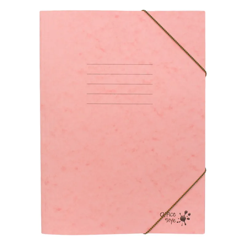 Mapă prespan somon cu elastic, 25.5x34.5 cm
