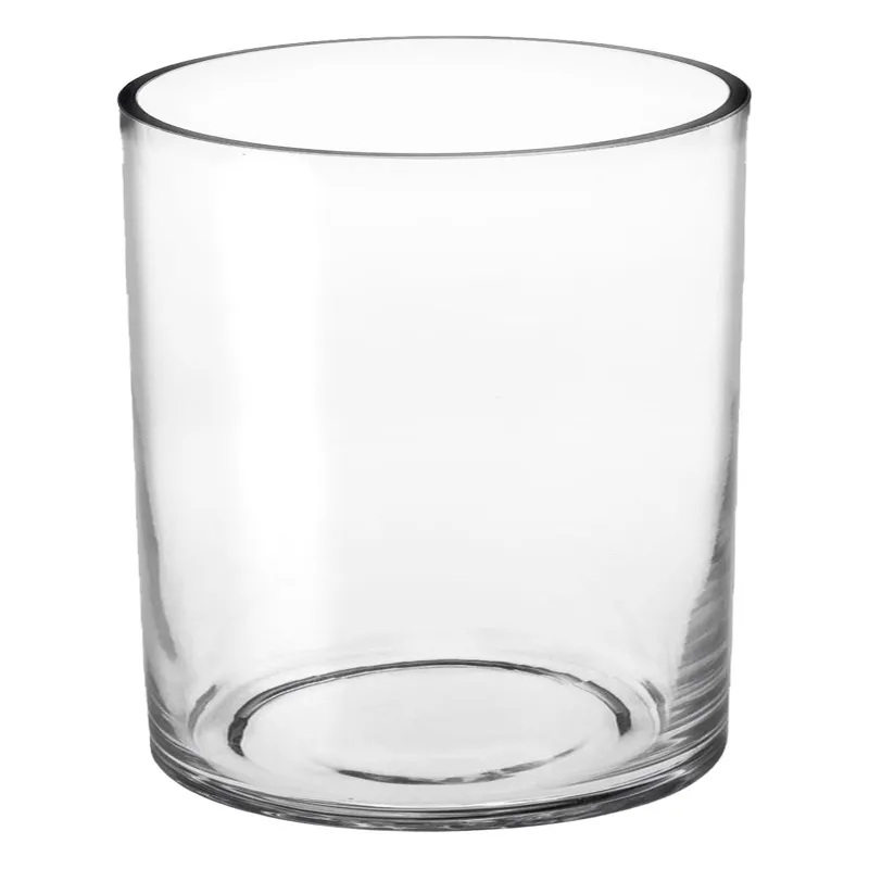 Vază Decorativă Cilindrică din Sticlă Transparentă 15x20cm