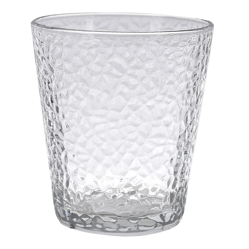 Pahar scurt din sticlă transparentă cu model Crumpled, 310 ml
