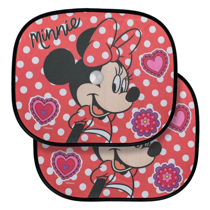 Parasolar auto cu model Minnie Mouse, 2 buc, 44x36cm, roșu