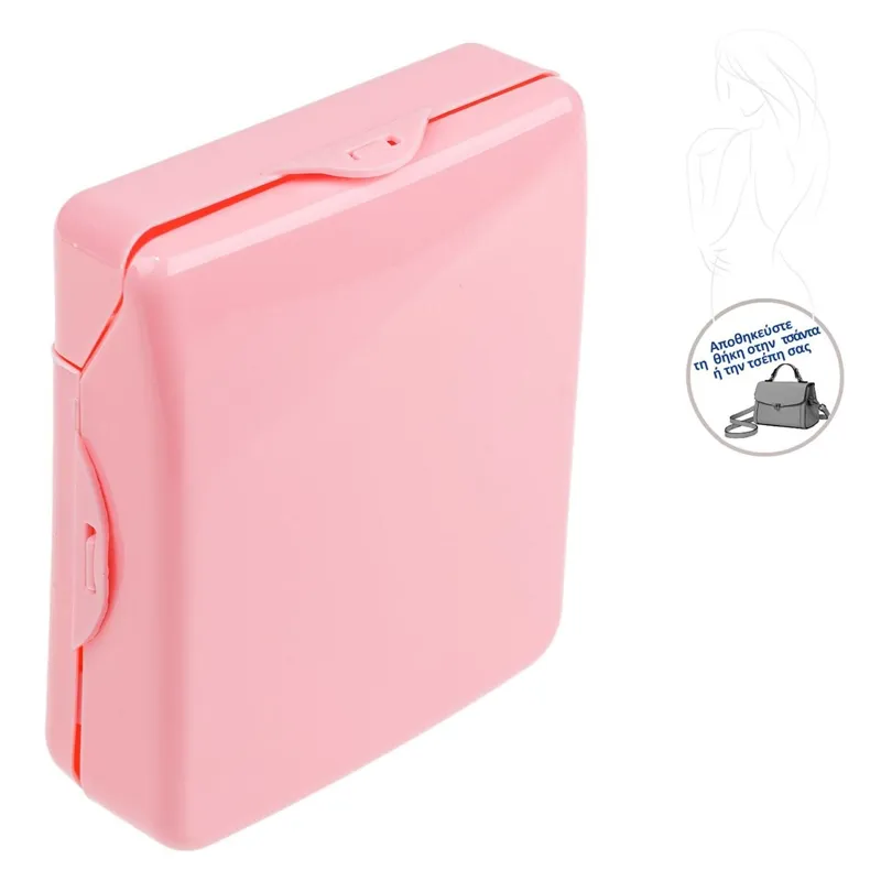Suport din plastic pentru absorbante, Roz, 8x3x10.5 cm