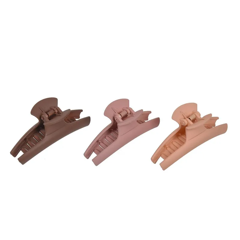 Clame de păr, Set 3 buc, 9 cm, Maro/Nude/Maron, Finisaj Mat