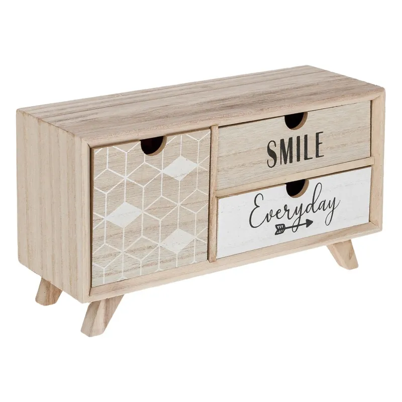 Cutie Depozitare Decorativă din Lemn cu 3 Sertare