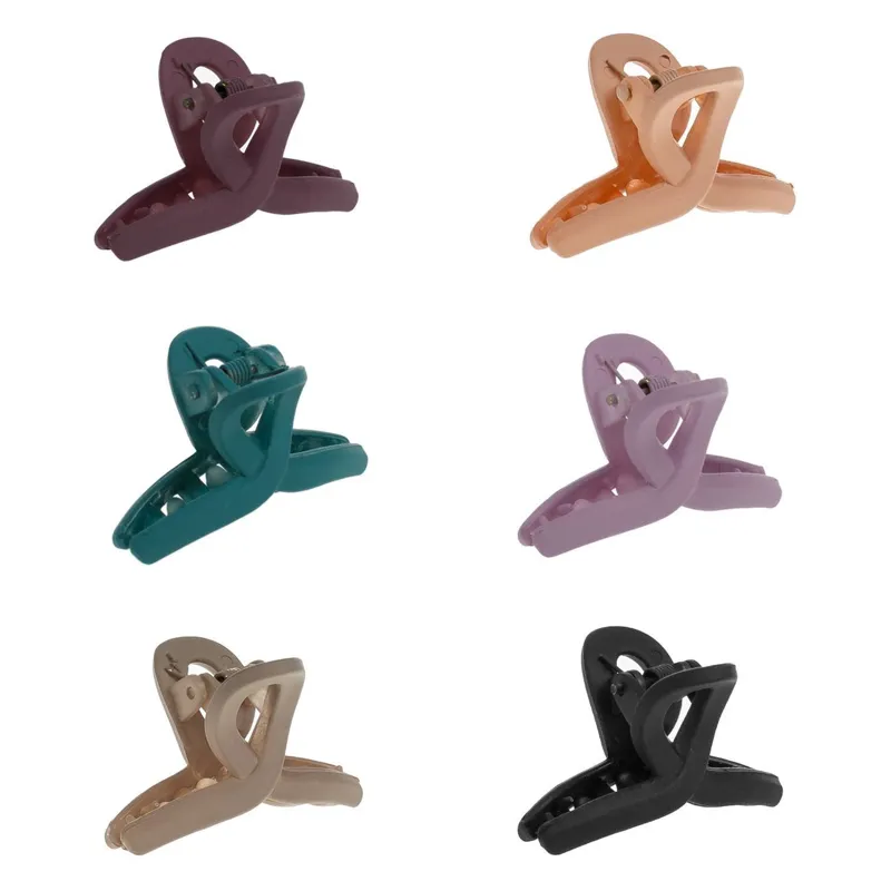 Clame de păr colorate mate cu formă buclă, set de 6 bucăți