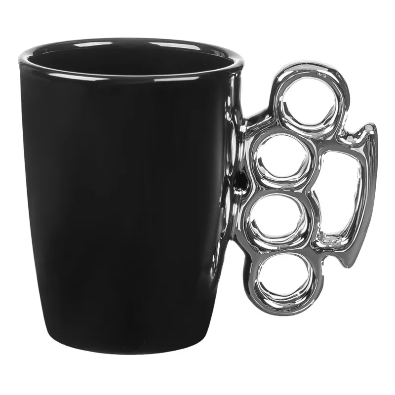 Cana Ceramica Neagra cu Maner 3D Pumn, 400ml