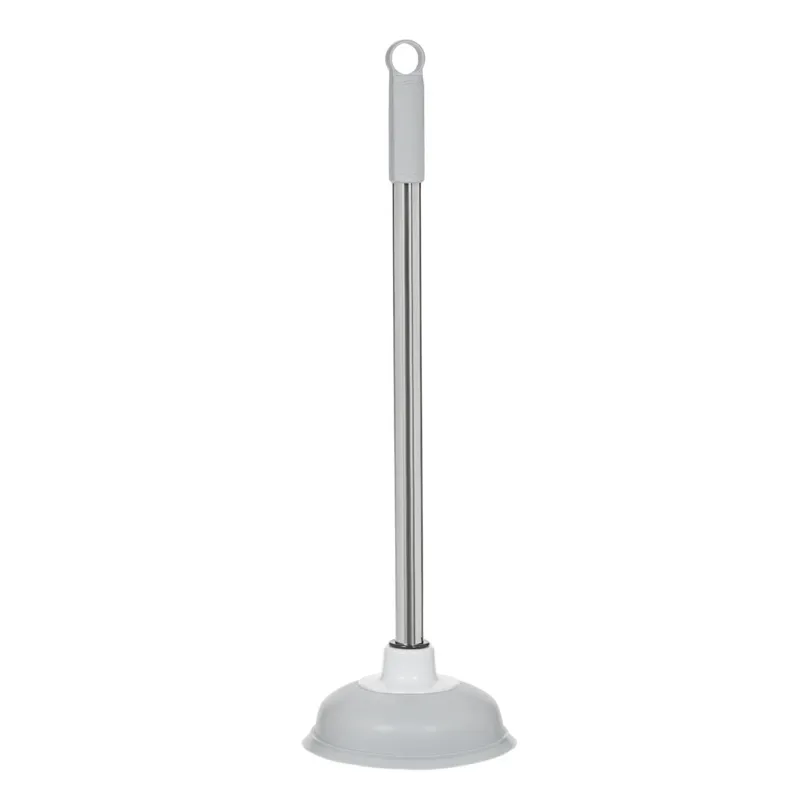 Pompă de desfundat chiuvetă, Gri, cu mâner metalic și inel de suspendare, Ø15x45cm