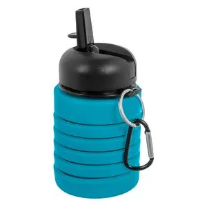 Sticla de apa pliabila din silicon, 200-500ml, Albastru Petrol
