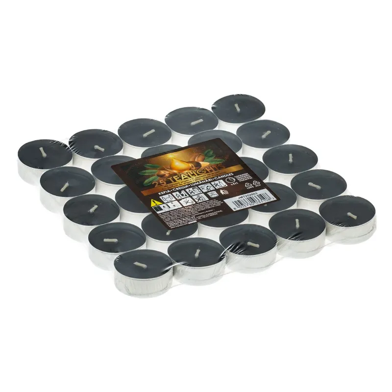 Set de lumânări parfumate negre cu aromă de argan, set de 25 bucăți