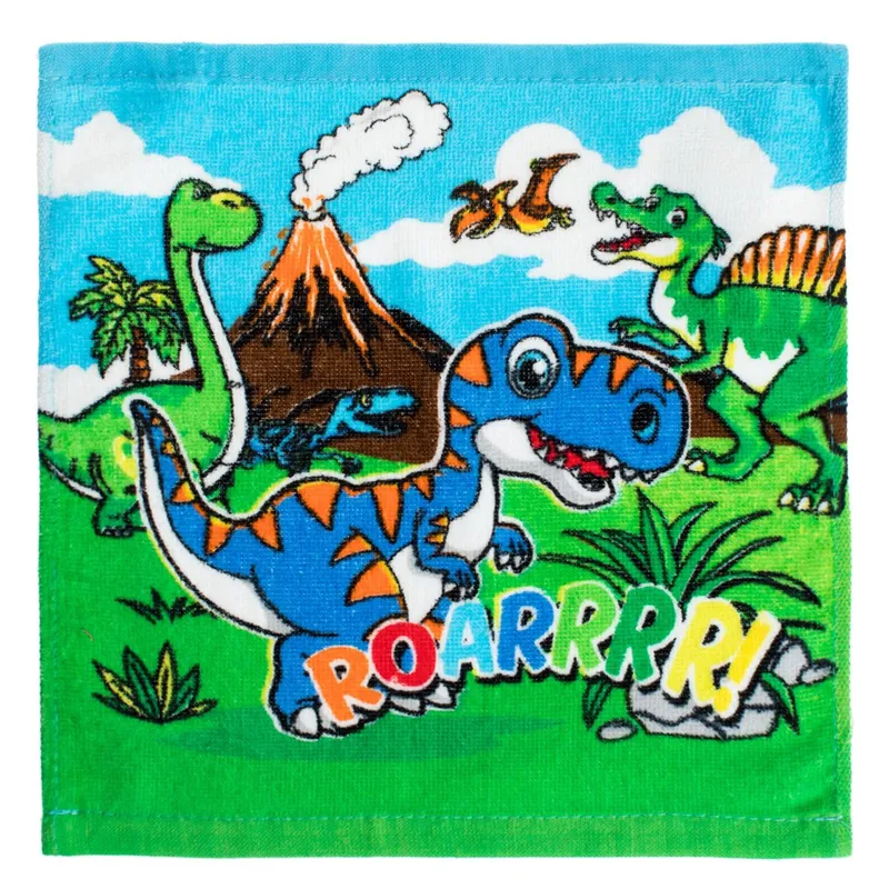 Prosopel din bumbac verde cu dinozauri pentru copii