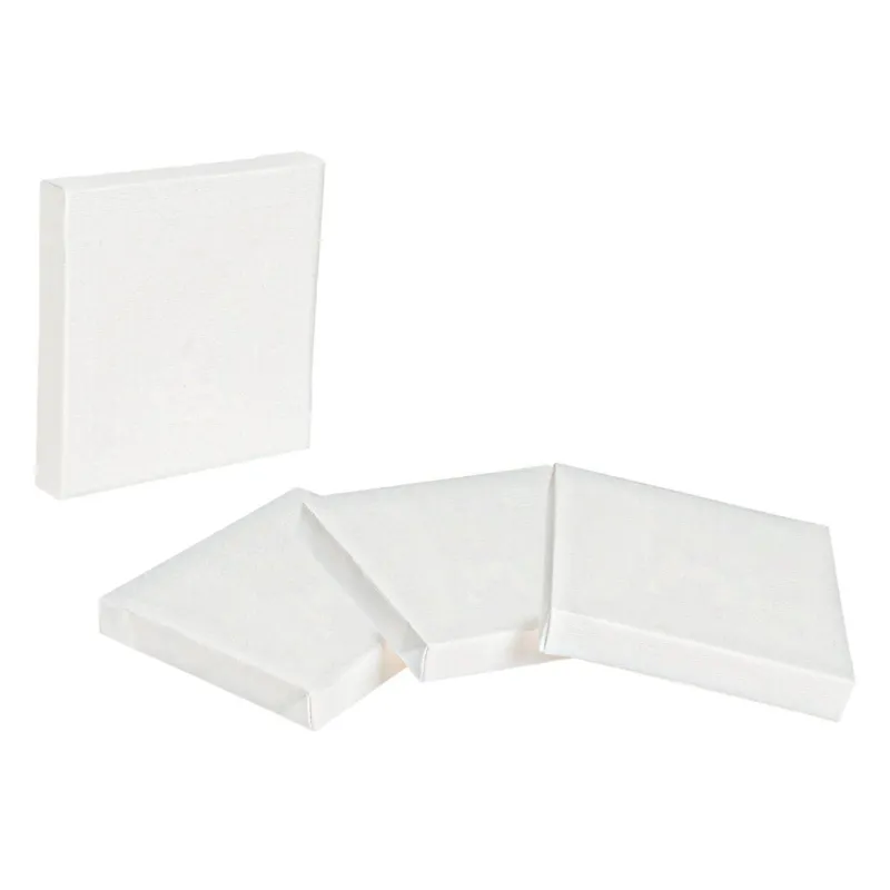 Set 4 Pânze pentru Pictură Canvas Pătrat Alb 10x10 cm
